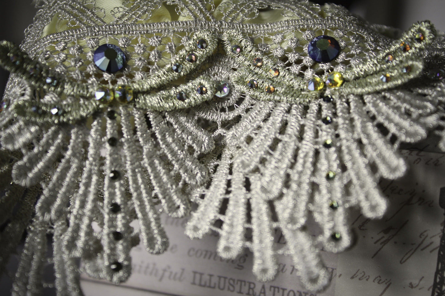 Yellow and blue dragonfly wedding garter